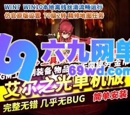 艾尔之光70级2转网游单机版精修全地图活动剧情任务隐藏副本GM工具-六九网单