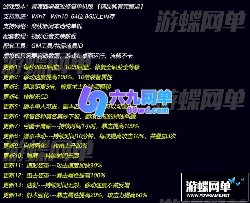 图片[1]-六九网单灵魂回响单机版一键端M魔改版PC电脑单机修复全职业GM工具-六九网单
