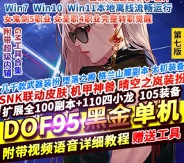 DNF地下城与勇士单机95级仿官方怀旧版｜第7版黑金优化+女圣职登场｜内含大转移与镜像双城镇 内置超级GM工具与强大内辅-六九网单