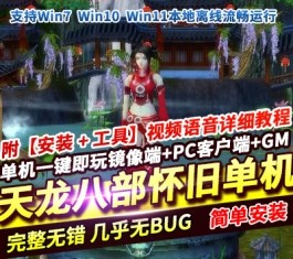 天龙八部单机版王者归来 神王天龙稀有端 一键服务端+GM工具 全套完整版-六九网单
