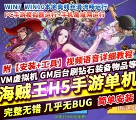 海贼王H5手游单机版 精品稀有完整一键端+安卓端+GM后台 网单-六九网单
