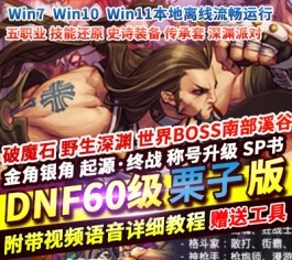 DNF地下城与勇士栗子60级复古五职业单机版 主线起源·终战+一键端+GM工具 精品端-乐久网单
