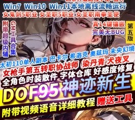 DNF地下城与勇士单机版95神迹新生第5版 女枪手/协战师/女圣职者+五转蓝拳圣使 一键端-乐久网单